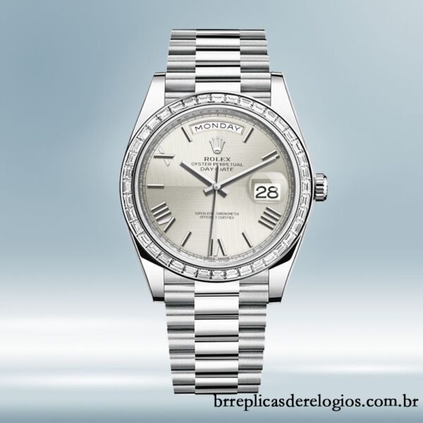 Rolex Day-Date 40mm m228396tbr-0025 masculino Mostrador Prateado - Image 2
