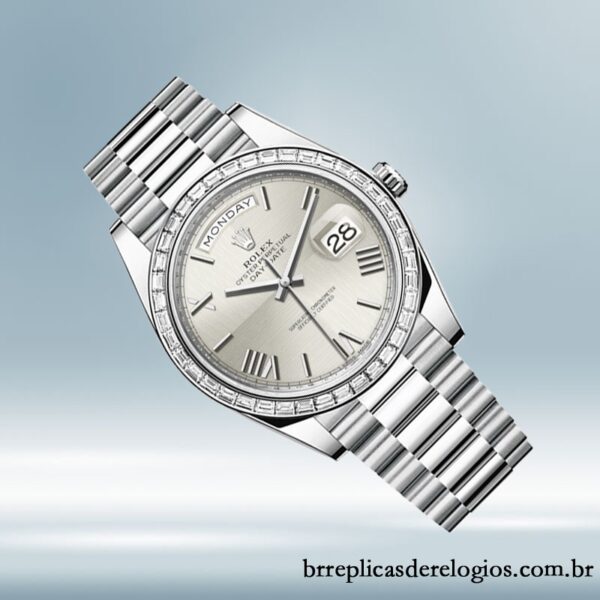 Rolex Day-Date 40mm m228396tbr-0025 masculino Mostrador Prateado - Image 3