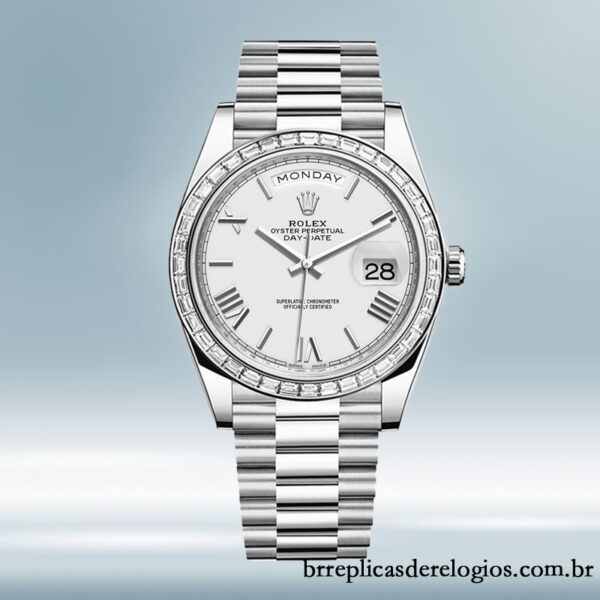 Rolex Day-Date 40mm masculino m228396tbr-0018 mostrador branco - Imagem 2