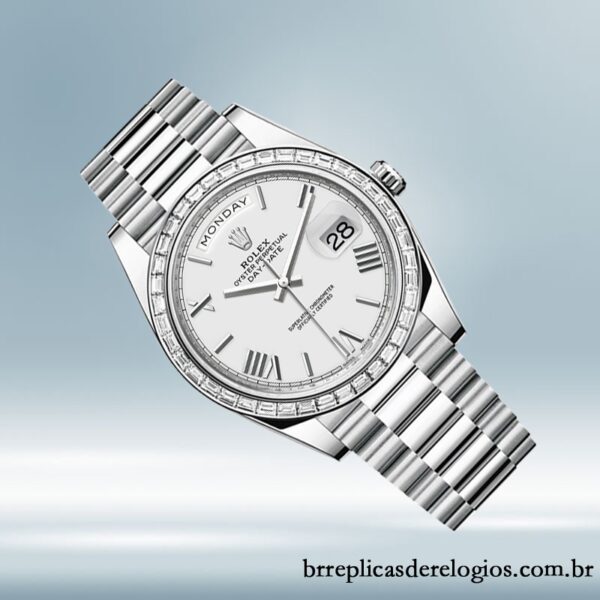 Rolex Day-Date 40mm masculino m228396tbr-0018 mostrador branco - Imagem 3