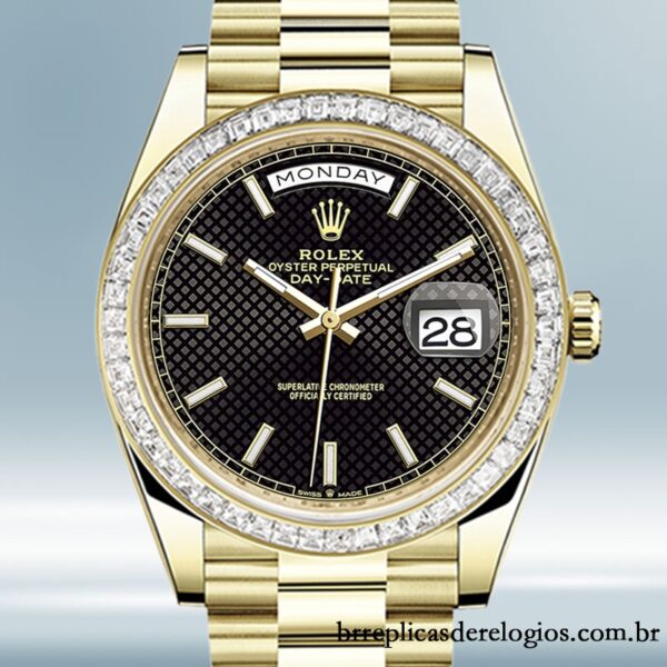 Rolex Day-Date m228398tbr-0004 40mm masculino mostrador preto