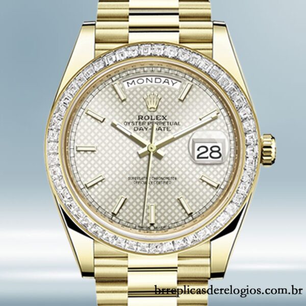 Rolex Day-Date 40mm masculino m228398tbr-0005 Mostrador Prateado