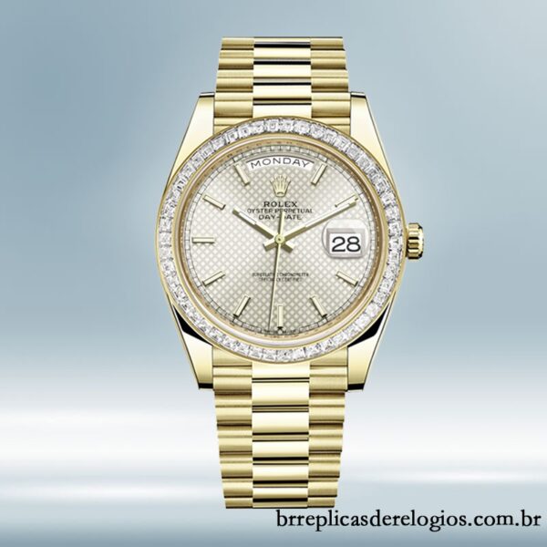 Rolex Day-Date 40mm masculino m228398tbr-0005 Mostrador Prateado - Image 2