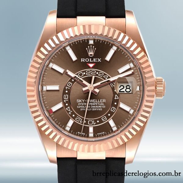 Rolex Sky-Dweller 42mm masculino m326235-0005 Rosa Dourado Automático