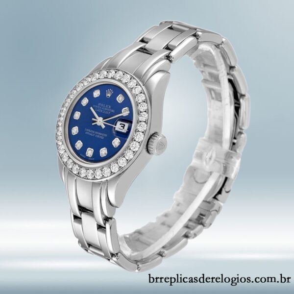 Rolex Pearlmaster 29mm Senhoras 80299-72949 Automático Tom prata - Imagem 3