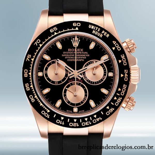 Rolex Daytona 40mm M116515ln-0017 masculino mostrador preto Elástico de borracha
