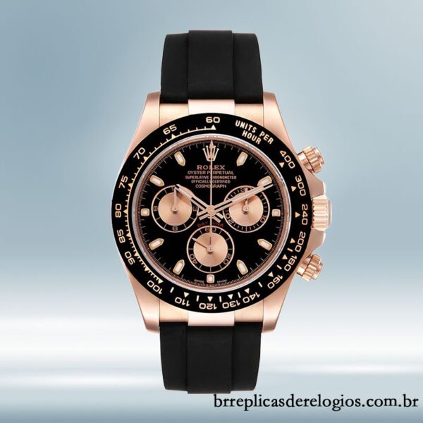 Rolex Daytona 40mm M116515ln-0017 masculino mostrador preto Elástico de borracha - Imagem 2