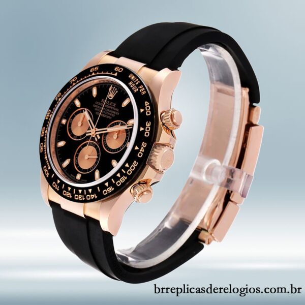 Rolex Daytona 40mm M116515ln-0017 masculino mostrador preto Elástico de borracha - Imagem 3