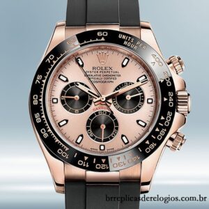 Rolex Daytona masculino m116515ln-0018 40mm Mostrador de ouro rosa Elástico de borracha