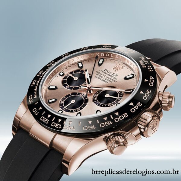 Rolex Daytona masculino m116515ln-0018 40mm Mostrador de ouro rosa Elástico de borracha - Image 3