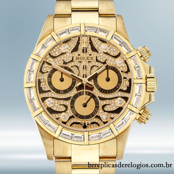 Rolex Daytona 116568 40mm masculino pulseira de ostra Tom de ouro