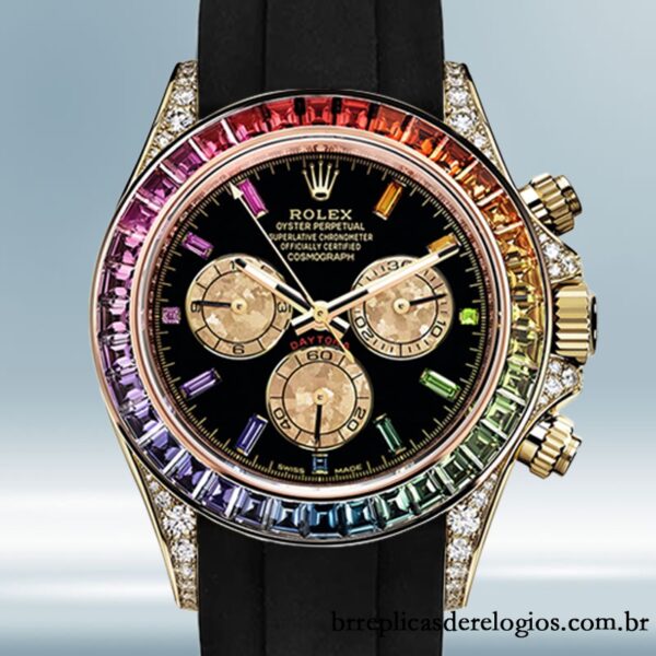 Rolex Daytona 116598 40mm masculino mostrador preto Elástico de borracha