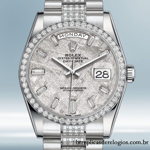 Rolex Day-Date masculino 118346 36mm mostrador de meteorito pulseira do presidente
