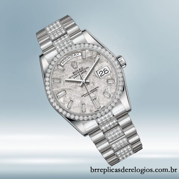 Rolex Day-Date masculino 118346 36mm mostrador de meteorito pulseira do presidente - Image 3
