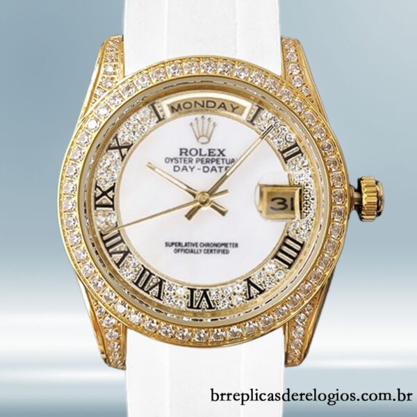 Rolex Day-Date masculino 118388 40mm mostrador branco