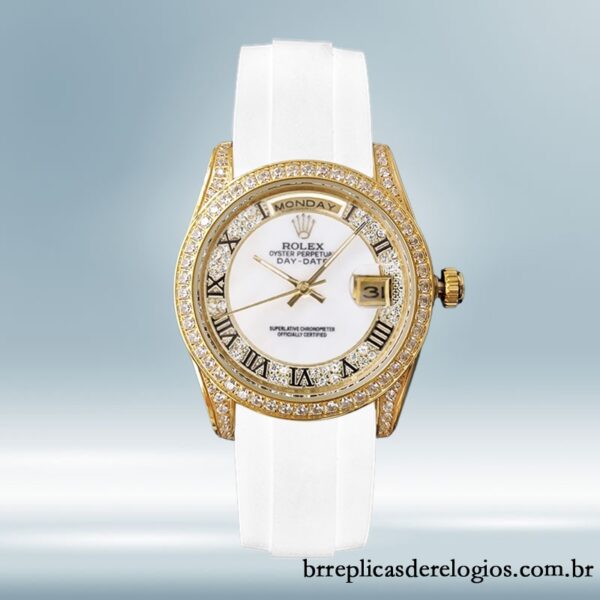 Rolex Day-Date masculino 118388 40mm mostrador branco - Image 2