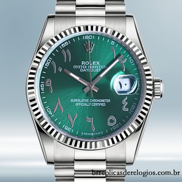 Rolex Datejust 126334 masculino 41mm Tom prata Mostrador Verde