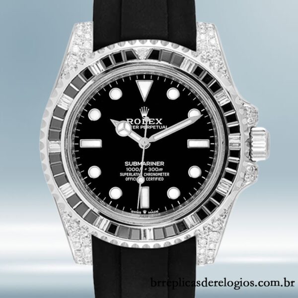 Rolex Submariner 126610 40mm masculino Tom prata Elástico de borracha