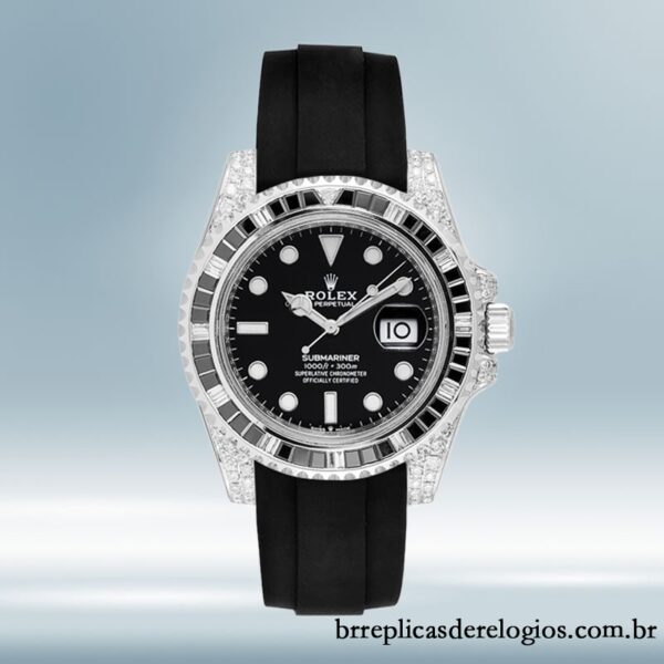 Rolex Submariner 126610 40mm masculino Tom prata Elástico de borracha - Imagem 2