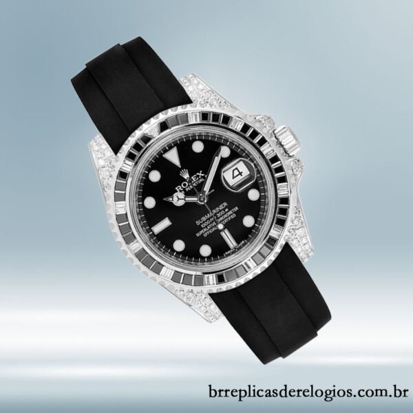 Rolex Submariner 126610 40mm masculino Tom prata Elástico de borracha - Imagem 3