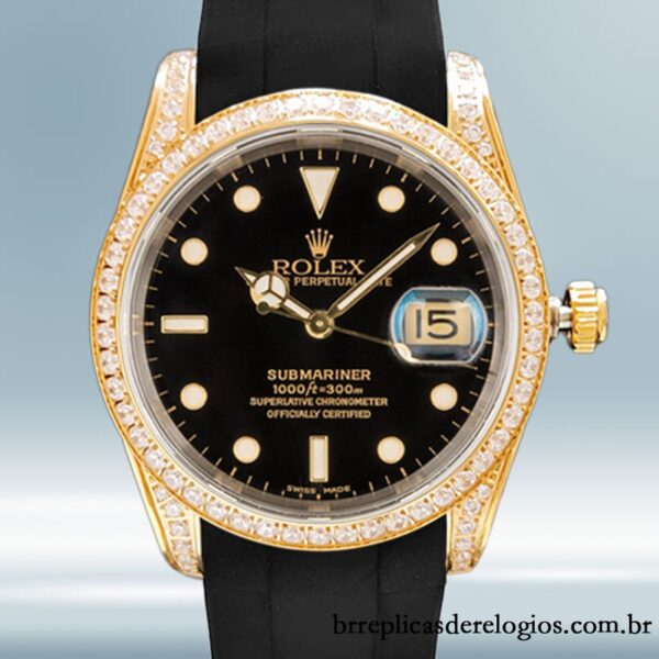 Rolex Submariner 40mm 16613 masculino Tom de ouro
