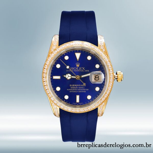 Rolex Submariner 16613 40mm masculino Elástico de borracha Tom de ouro - Image 2