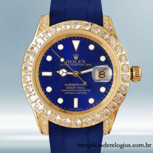 Rolex Submariner 16613 40mm masculino mostrador azul Tom de ouro