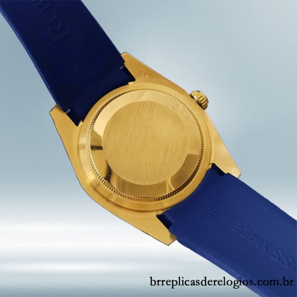 Rolex Submariner 16613 40mm masculino mostrador azul Tom de ouro - Imagem 3
