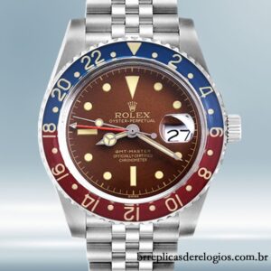 Rolex GMT-Master masculino 40mm 6542 Tom prata Pulseira do Jubileu